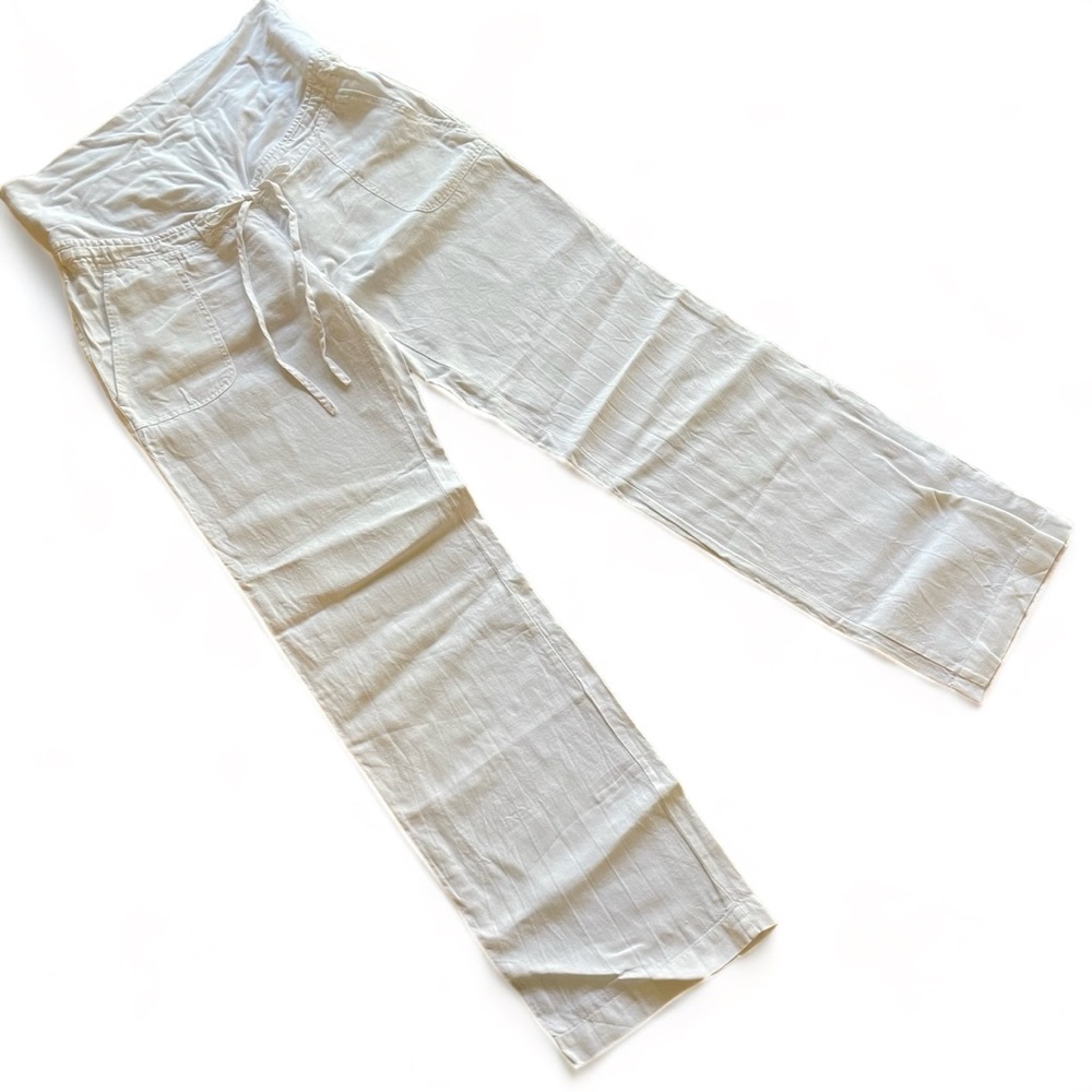 Bellybutton Maternity White Linen Pants Long Size S
